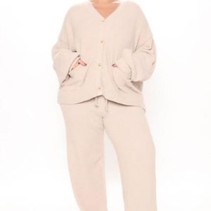 FashionNova Smile Again Fuzzy Sweater Pant Set